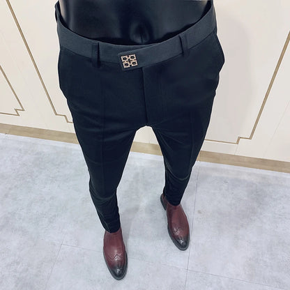 Men's Slim Fit Dress Pants - Formal Slim Trousers for Men
