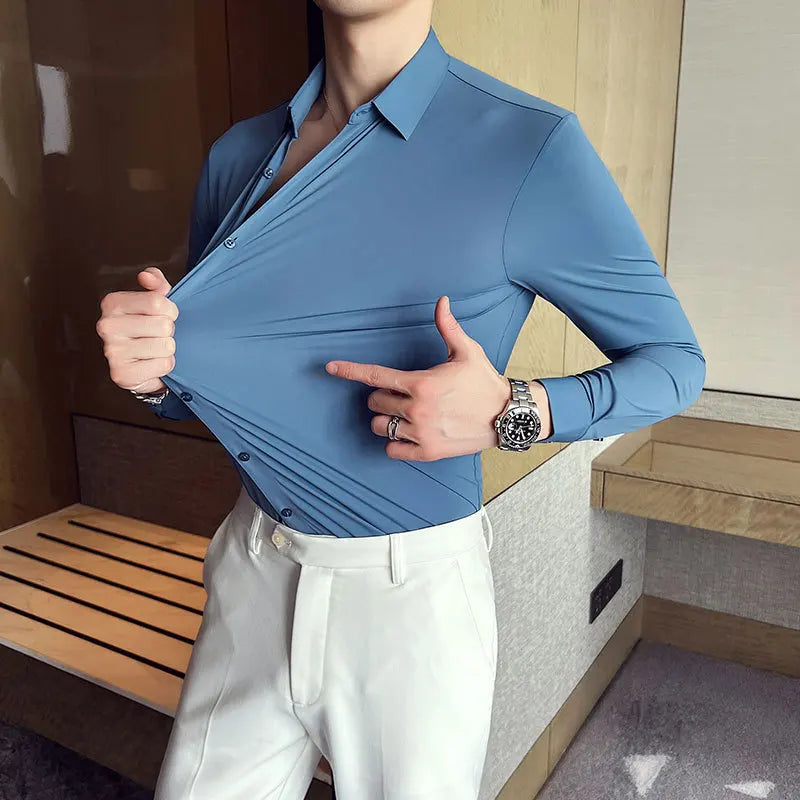 Men's Breathable Stretch Long Sleeve Shirt