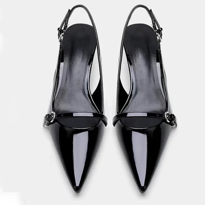 Women's Pointed Toe High Heels with Metal Buckle