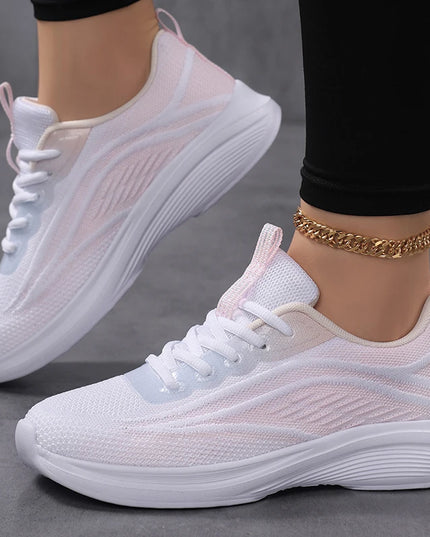 Women's Comfortable Lace-Up Sneakers - Stylish & Supportive Athletic Shoes for Women