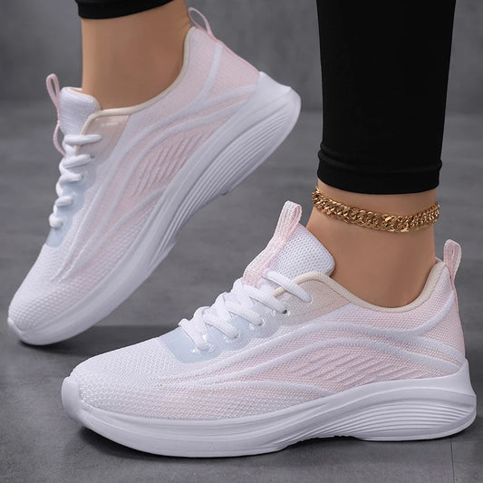 Women's Comfortable Lace-Up Sneakers - Stylish & Supportive Athletic Shoes for Women