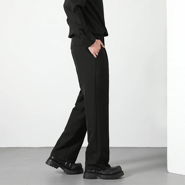 Men's Loose Fit Pants - Classic Straight Leg Drape Trousers for Men