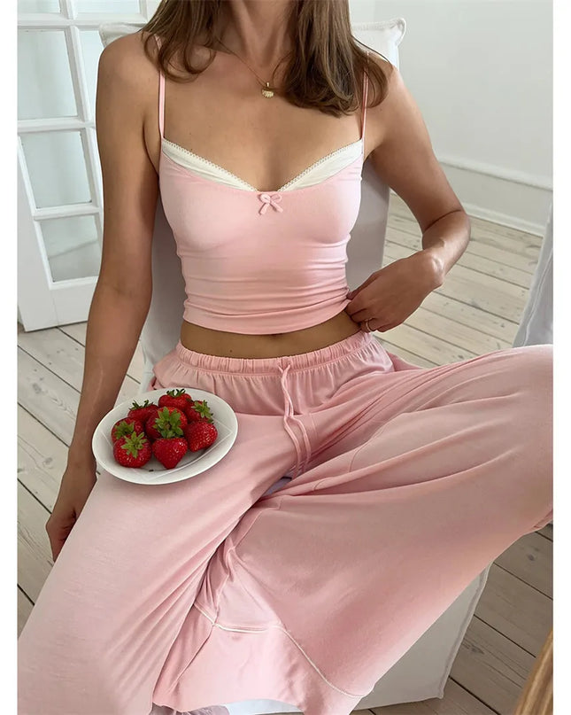 Women's Two-Piece Vest and Loose Drawstring Pants Set