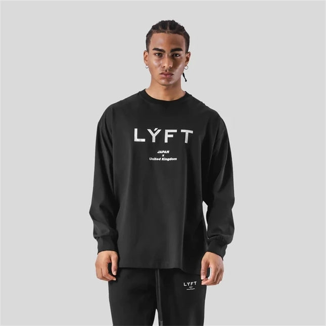 LYFT Japan & UK Print Long Sleeve 100% Cotton Gym & Casual Fit Sweater