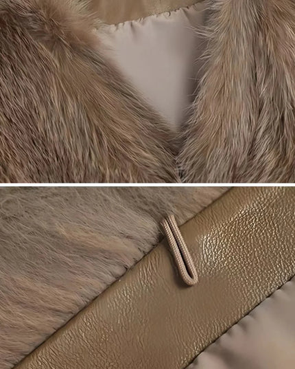 Women's Faux Fox Fur Coat – Thick & Luxurious Overcoat