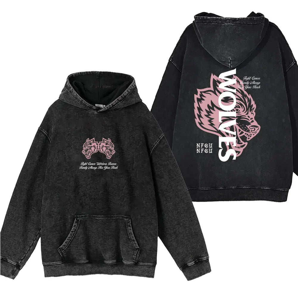 Men's Vintage Washed Printed Hoodie