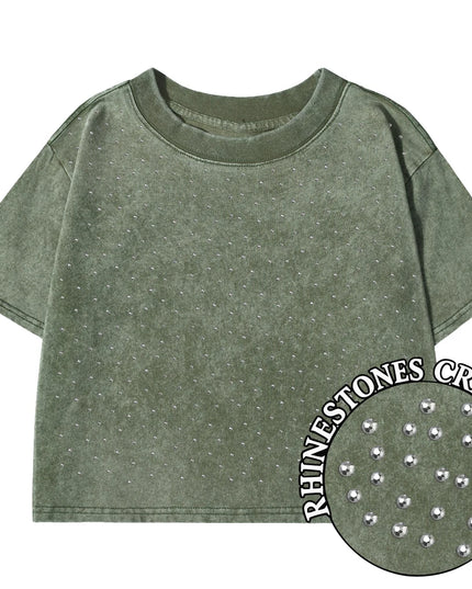 Women's Slim Fit Washed Cropped T-Shirt
