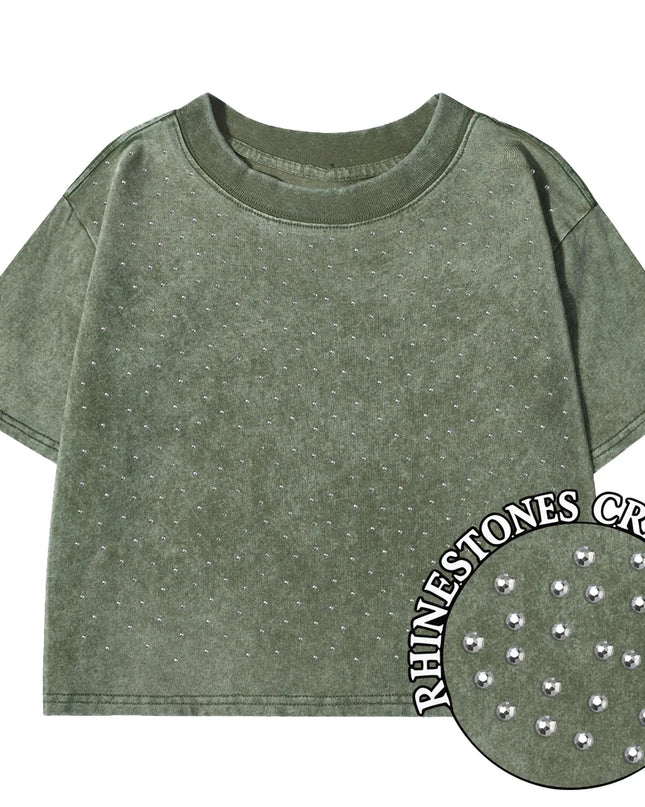 Women's Slim Fit Washed Cropped T-Shirt
