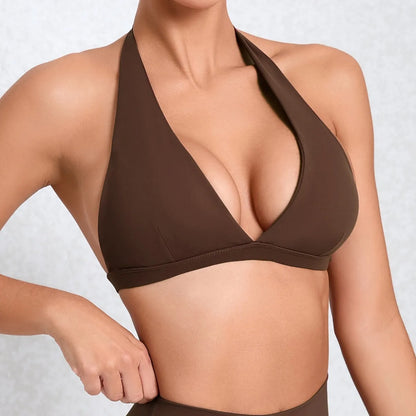 High-Impact Sports Bra Halter Top with Quick-Dry Technology