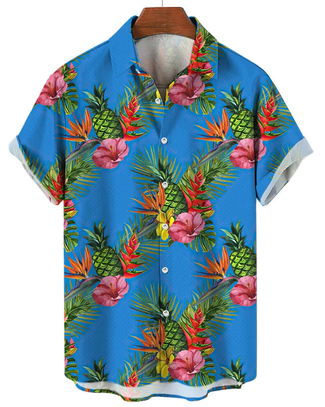 Men's T-Shirt with a Variety of Fruit and Animated Print