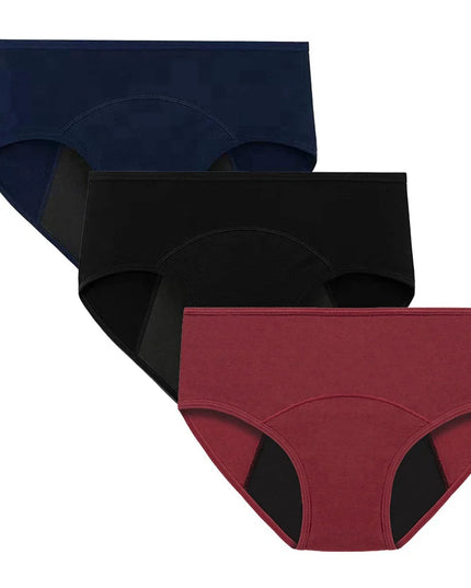 Breathable Cotton Menstrual Panties for Women - Low Waist Period Underwear