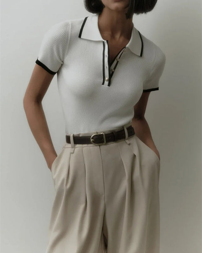 Women's Stylish Short Sleeve Patchwork T-Shirt