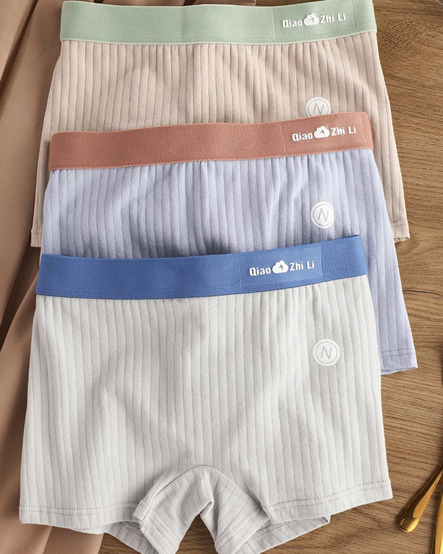Women's 3-Pack Cotton Striped Breathable Briefs - Comfortable and Stylish Underwear Set