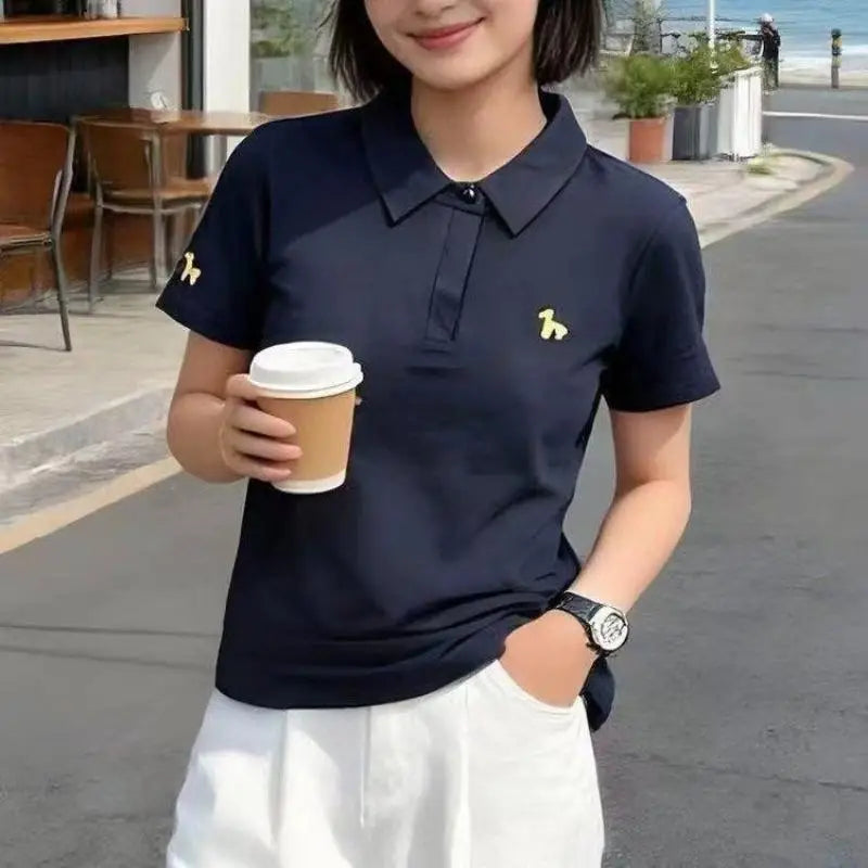Women's Short-Sleeved Cotton Polo T-Shirt