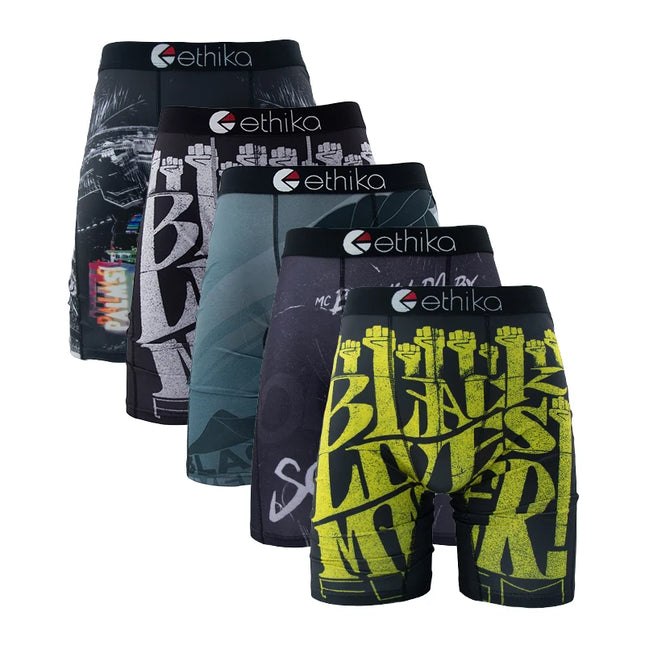 ETHIKA 5-Pack Men's Breathable Mesh Underwear Boxers Shorts