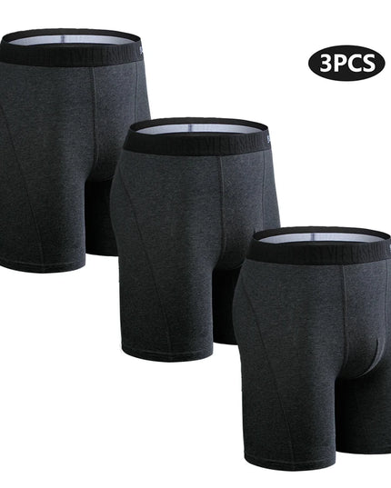 3-Pack Men’s Cotton Boxer Shorts – Long Fit