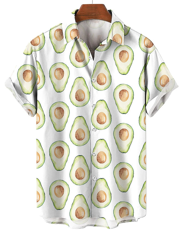 Men's T-Shirt with a Variety of Fruit and Animated Print