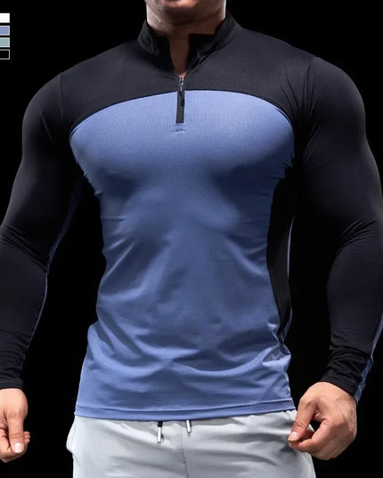 Men's Half-Zip Long-Sleeve Stretch Sweater