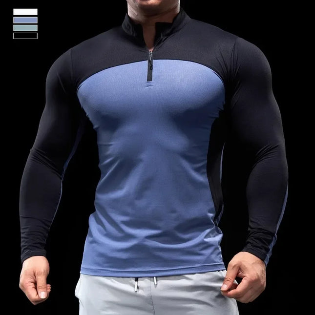 Men's Half-Zip Long-Sleeve Stretch Sweater