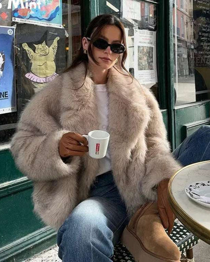 Women's Luxury Faux Fur Coat