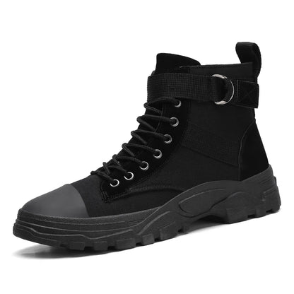 Men's High-Top Canvas Flat Lace-Up Sneakers