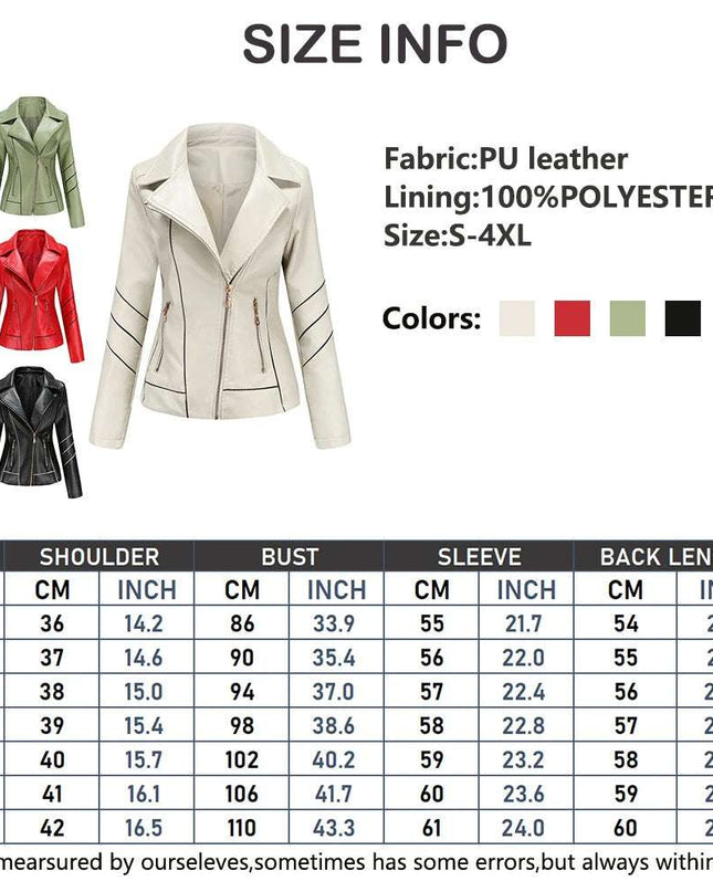 Women's PU Faux Leather Casual Biker Jacket