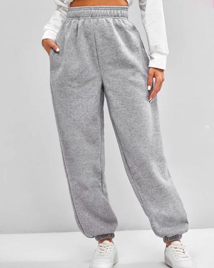 High-Waisted Women's Sweatpants with Stretch and Elastic Waist
