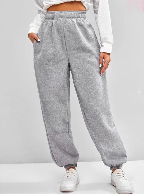 High-Waisted Women's Sweatpants with Stretch and Elastic Waist