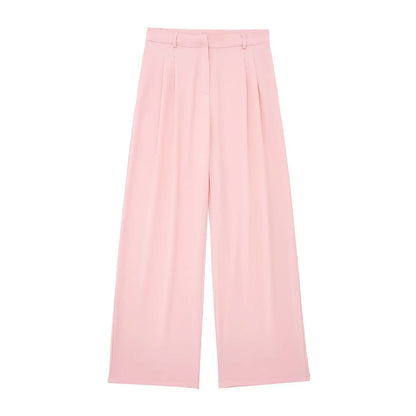 Women's Halter Neck Sleeveless Vest Top & Wide-Leg Pants 2-Piece Set