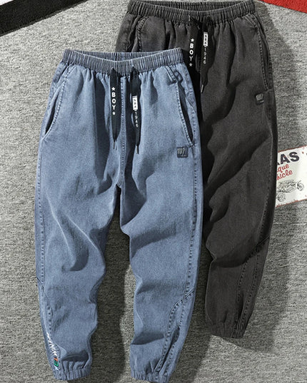 Men's Jogger   Casual Denim Cargo Pants Stretch Cotton Taper Jeans Baggy Trousers