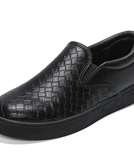 Classic Men’s Faux Leather Slip-On Loafers – Casual Flat Shoes