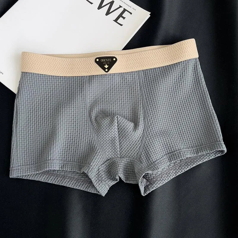 4-Pack Men’s Knitted Plaid Boxer Briefs – Comfortable, Stylish Men’s Underwear
