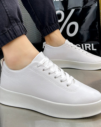 Thick Sole Soft Faux Leather Sneakers for Men