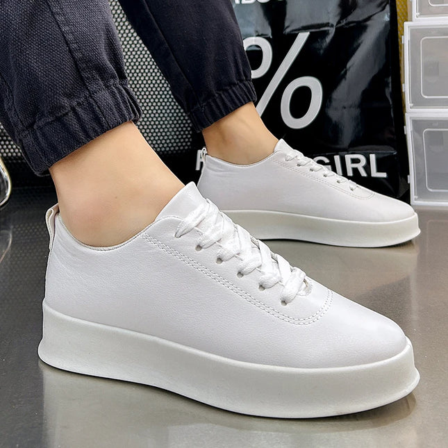 Thick Sole Soft Faux Leather Sneakers for Men