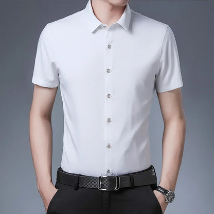 Men's Casual Plain Short Sleeve Shirt - Various Colors