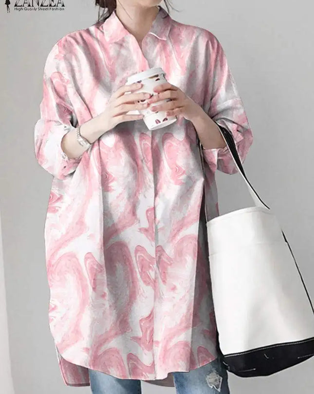 Zanzea Elegant Long Sleeve Blouse with Flare Sleeves