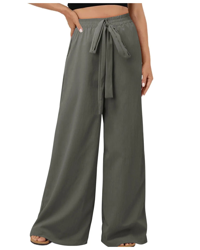 Women's Wide Leg Loose Fit Drawstring Casual Pants