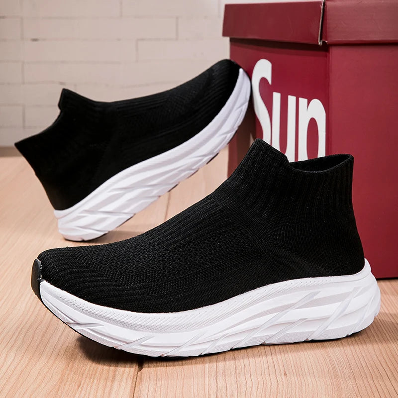 Unisex Breathable Lightweight Non-Slip Sneakers with Thick Sole