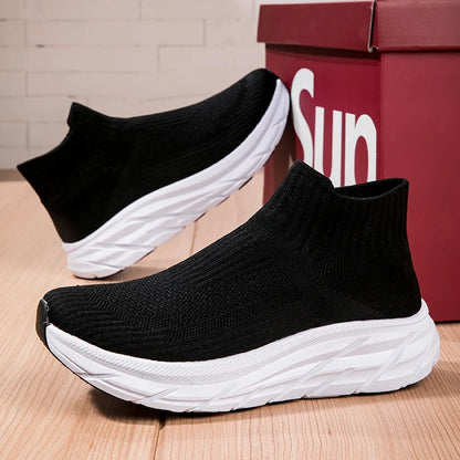 Unisex Breathable Lightweight Non-Slip Sneakers with Thick Sole