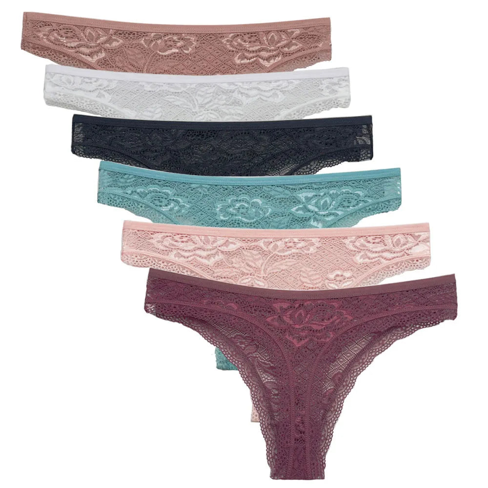 5-Piece Set of Women's Transparent G-String Thongs - Various Color Set