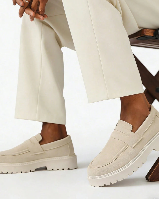 Men's Casual Slip-On Loafers Faux Suede Shoes