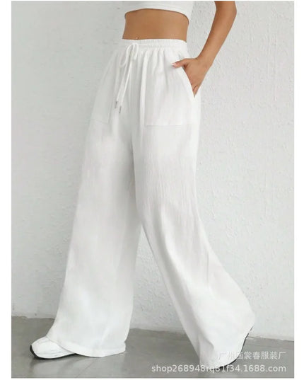 Women's Casual Wide-Leg Drawstring Pants