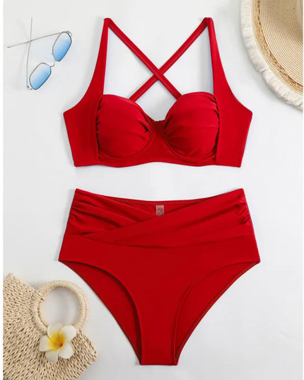 Women's Bikini Swimwear Set with Push-Up Support – Two-Piece Beachwear