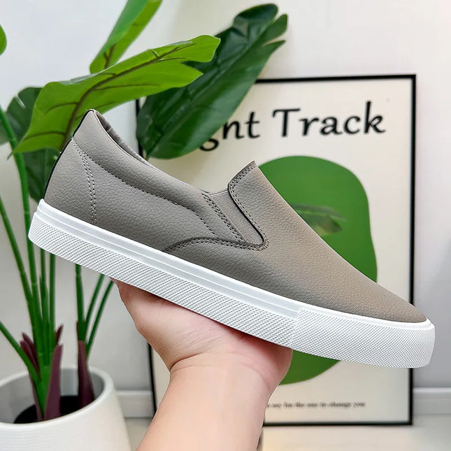 Men's Faux Leather Slip-On Sneakers