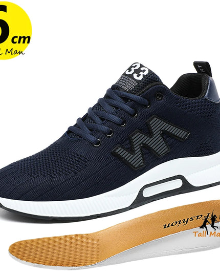 Men's Elevator Sneakers with 6cm Height-Increasing Insole