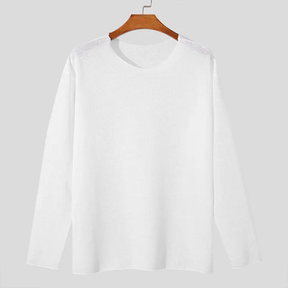 Men's Casual O-Neck Long Sleeve Breathable Sweater
