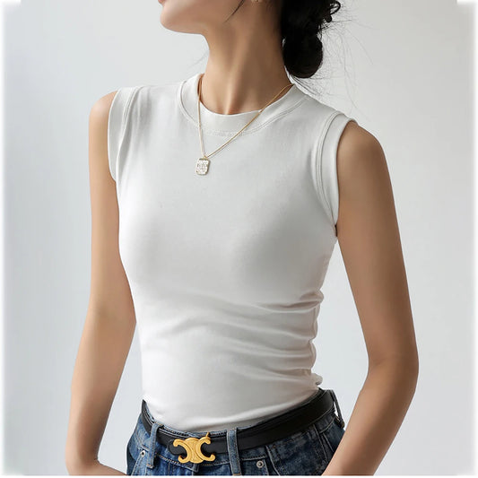 Women's Cotton Round Neck Camisole Vest