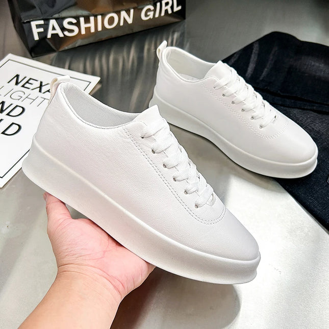 Thick Sole Soft Faux Leather Sneakers for Men