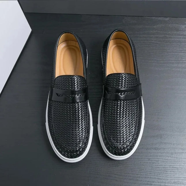 Men's Slip-On Loafers - Casual Faux Leather Shoes