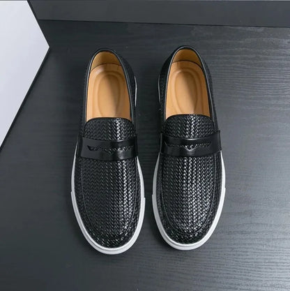 Men's Slip-On Loafers - Casual Faux Leather Shoes
